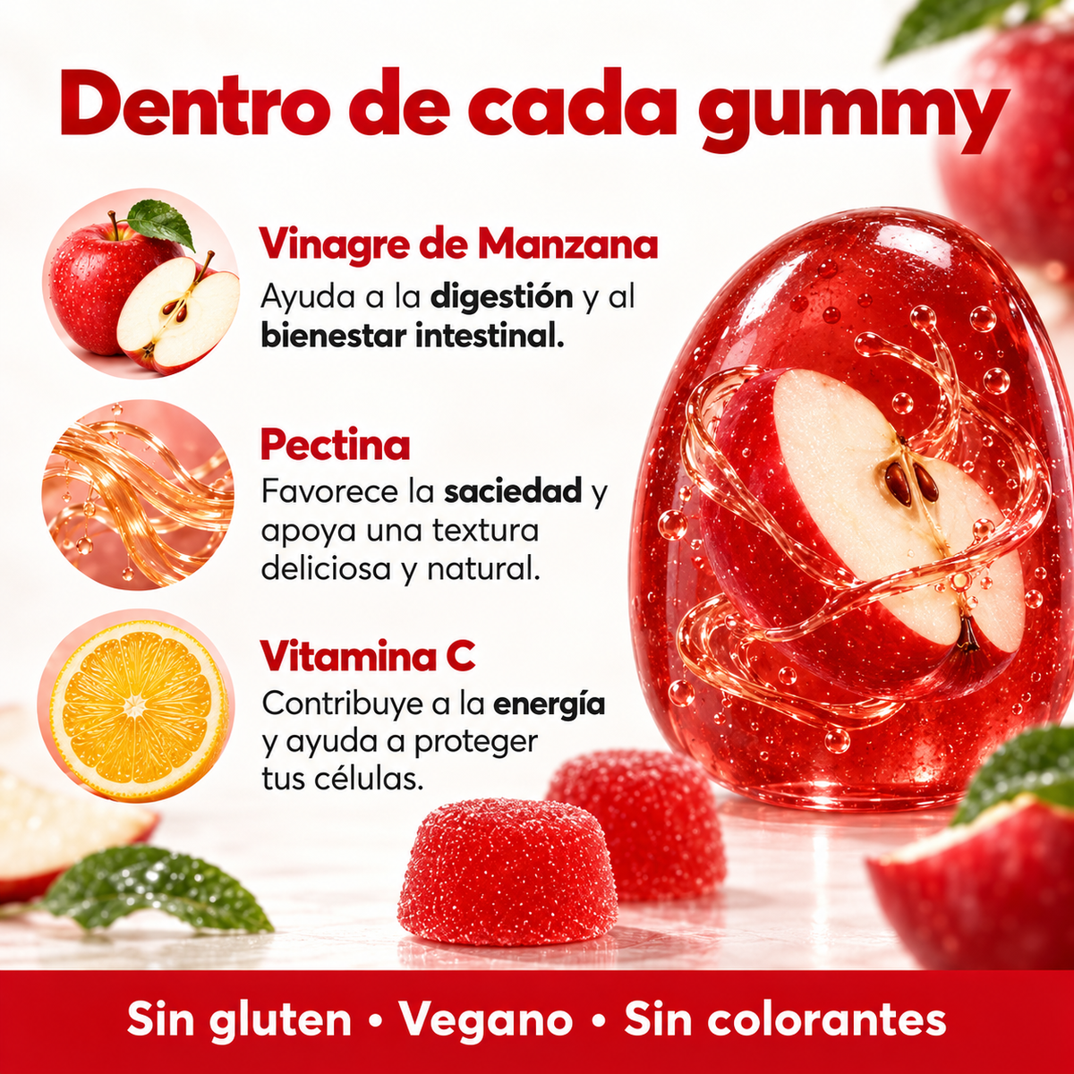 Gomitas de Vinagre de Manzana - Bienestar y Digestión