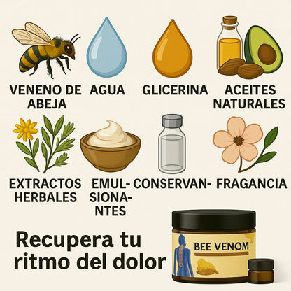 Crema con Veneno de Abeja - Alivio natural para articulaciones, músculos y piel.