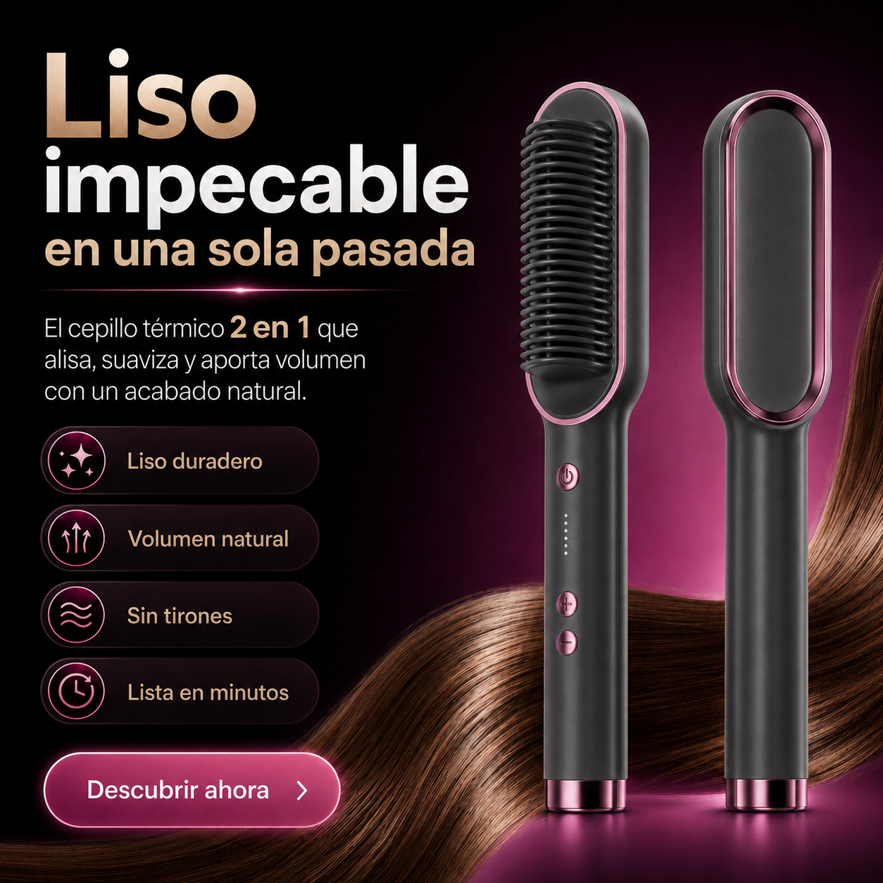 Cepillo Alisador ORYON – Liso Perfecto en 5 Minutos