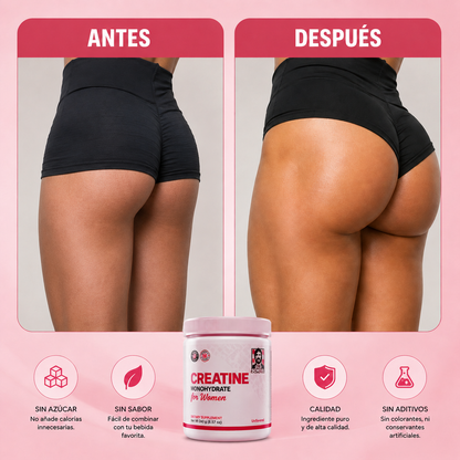 Impulso Glúteo – Creatina para Mujeres, Fuerza, Volumen y Rendimiento
