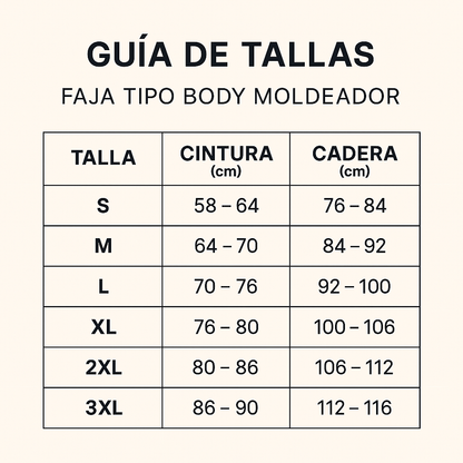 Faja tipo body moldeador