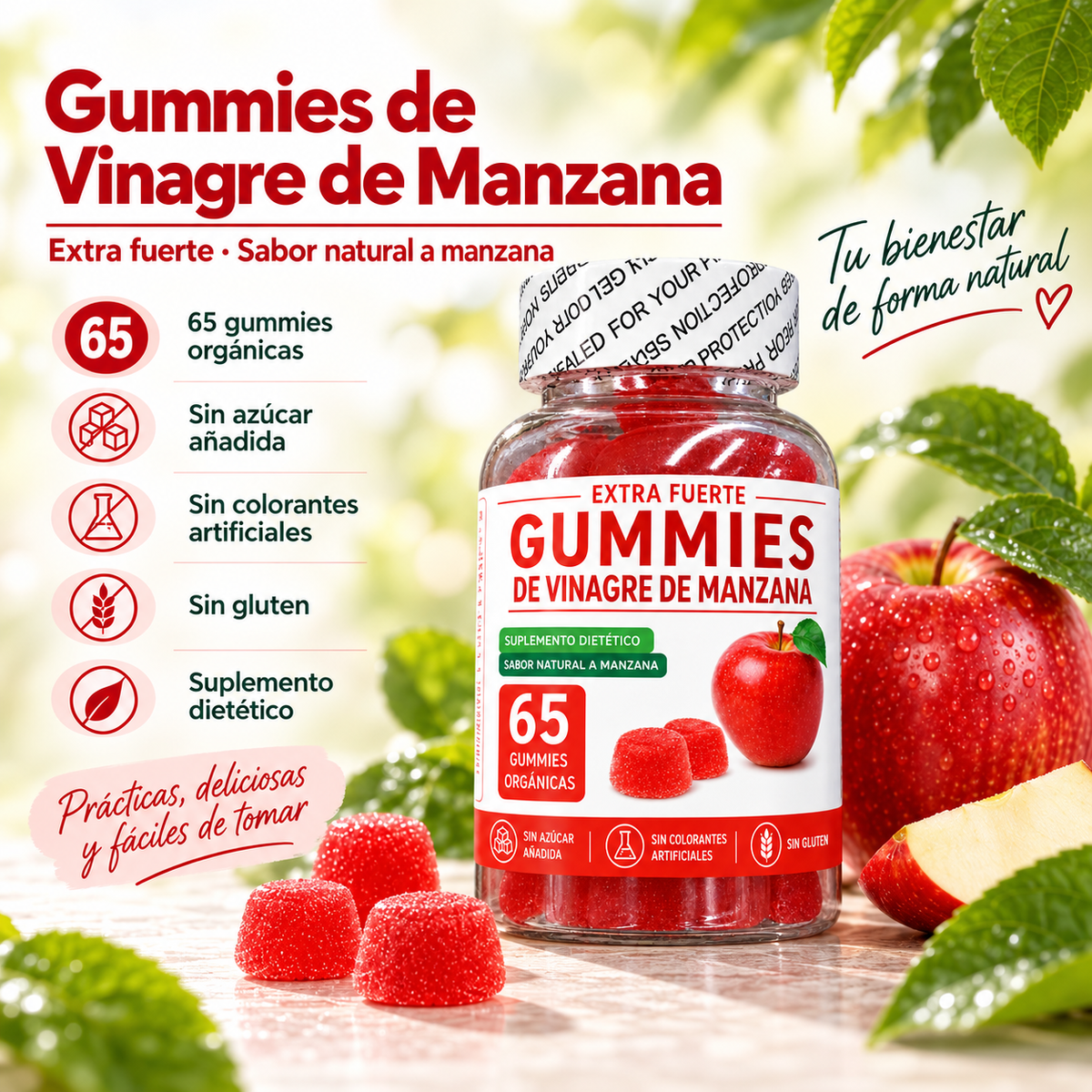 Gomitas de Vinagre de Manzana - Bienestar y Digestión
