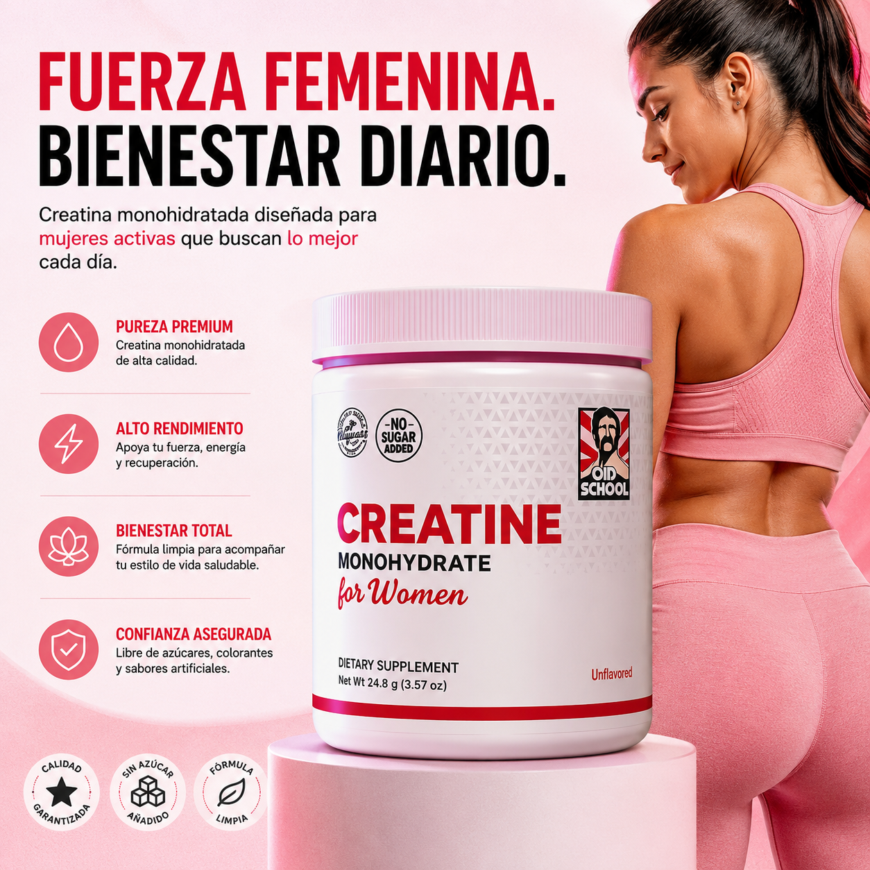 Impulso Glúteo – Creatina para Mujeres, Fuerza, Volumen y Rendimiento